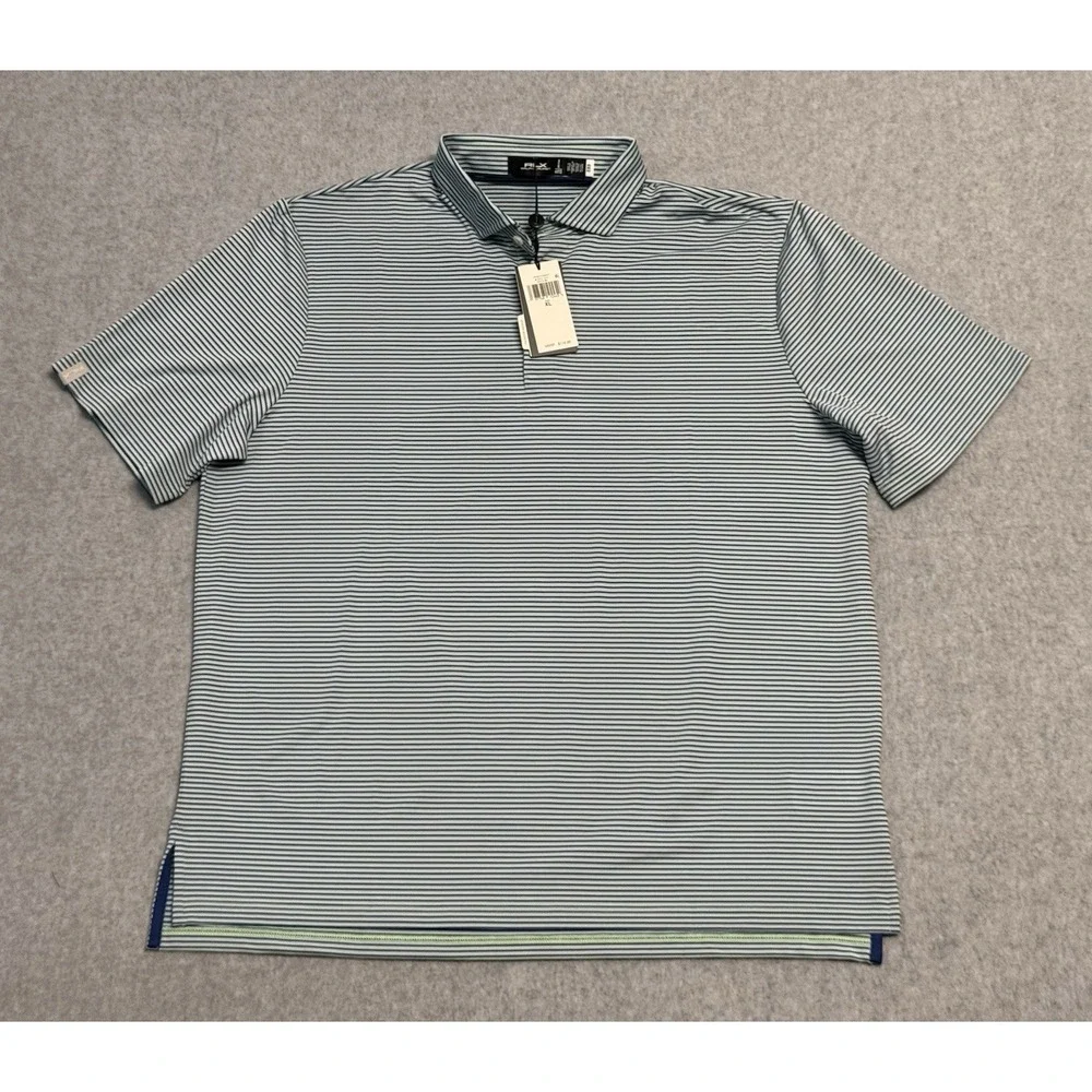 RLX‎ Ralph Lauren 3/15 Striped Golf Polo Shirt Men's Size XL New